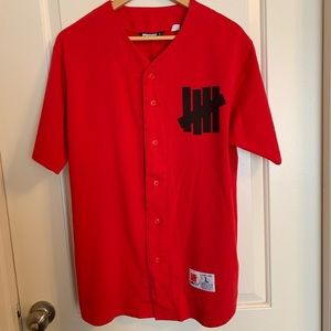 Red Undefeated baseball jersey